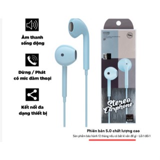 Tai nghe U19 màu macaron siêu đẹp có dây jack 3.5mm hỗ trợ mic đàm thoại và nút chỉnh dừng / phát mẫu mới 2024