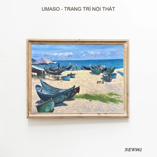 Tranh treo tường Canvas phong cảnh đánh bắt cá decor nhà, homestay, quán ăn NEW961