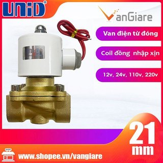 [Van đẹp, đúng hiệu] Van điện từ phi 21 UW15 UniD (Coil nhập Xịn)