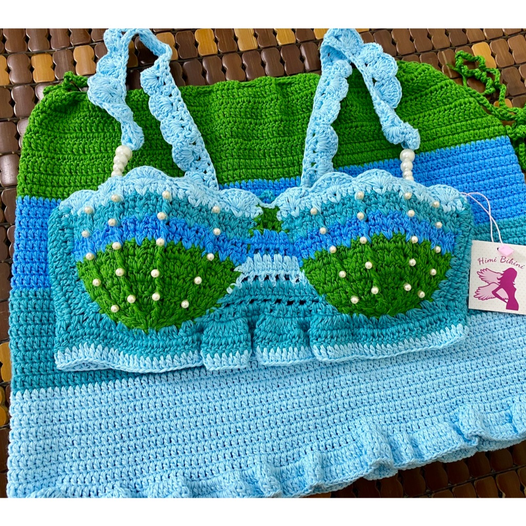 SET ÁO VÁY MÓC LEN SÒ HIMI SIÊU XINH - LEN HANMADE HIMI016