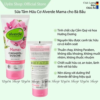 Sữa Tắm cho bà bầu AlverdeMama chiết xuất hữu cơ HÀNG ĐỨC Dưỡng Ẩm Da, An Toàn, Giảm Rạn Bụng 200ml