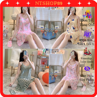  Váy ngủ nữ hai dây có đệm ngực nhiều họa tiết HT04  ✨ Đầm ngủ nữ mặc nhà ✨ Đồ ngủ nữ 