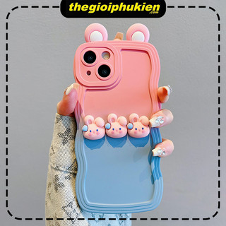 Ốp lưng iphone viền gợn sóng Thỏ loang màu cute cho ip 6/7/8/plus/x/xr/xs/11/12/13/14/15/pro max - xx2224