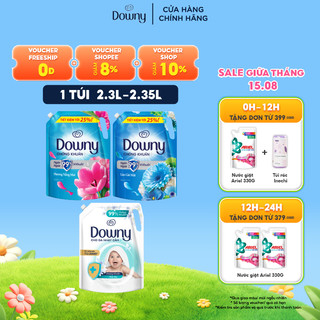 Nước Xả Vải DOWNY Túi 2.3L/ 2.35L Hương Nắng Mai/ Làn Gió Mát/ Kháng Khuẩn Dịu Nhẹ
