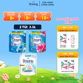 Combo 2 Nước Xả Vải DOWNY Làn Gió Mát 3.5L/ Hương Nắng Mai 3.5L/ Kháng Khuẩn Dịu Nhẹ 3.5L