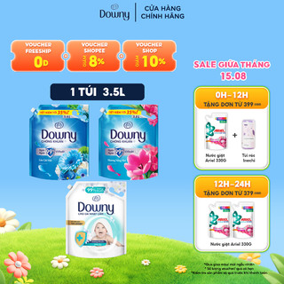 Nước Xả Vải DOWNY Túi 3.5L Hương Làn Gió Mát/ Hương Nắng Mai/ Kháng Khuẩn Dịu Nhẹ