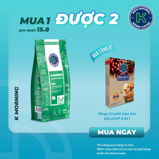 Cà phê rang xay nguyên chất (20% Arabica - 80% Robusta) K Morning Túi 227g thương hiệu K Coffee