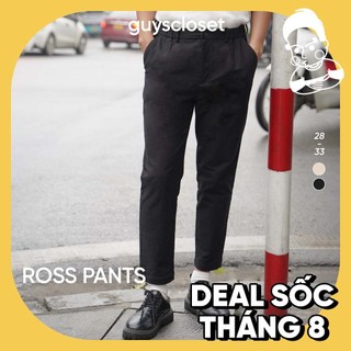 Quần Âu Nam Ross Pants GUY's Closet - Chất liệu kaki, Co giãn tốt, Dáng carrot fit tôn dáng, Đen, Be