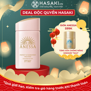[ĐỘC QUYỀN HASAKI - ĐƠN 599K TẶNG MINISIZE - QUÀ GIỚI HẠN] Sữa Chống Nắng Anessa Cho Da Nhạy Cảm & Trẻ Em 60ml (Mới)