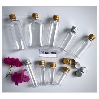 CHAI NHỰA NẮP NHÔM BẠC / VÀNG - Lọ Chai Chiết Mỹ phẩm / Đựng sữa tắm 100ml / 70ml / 50ml / 30ml / 20ml / 10ml trong suốt