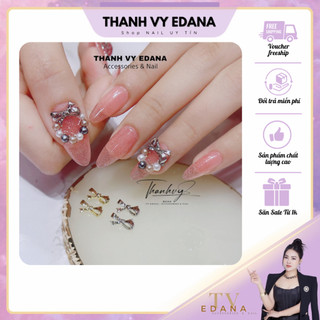 Charm nơ trang trí nail, phụ kiện trang trí mong tay