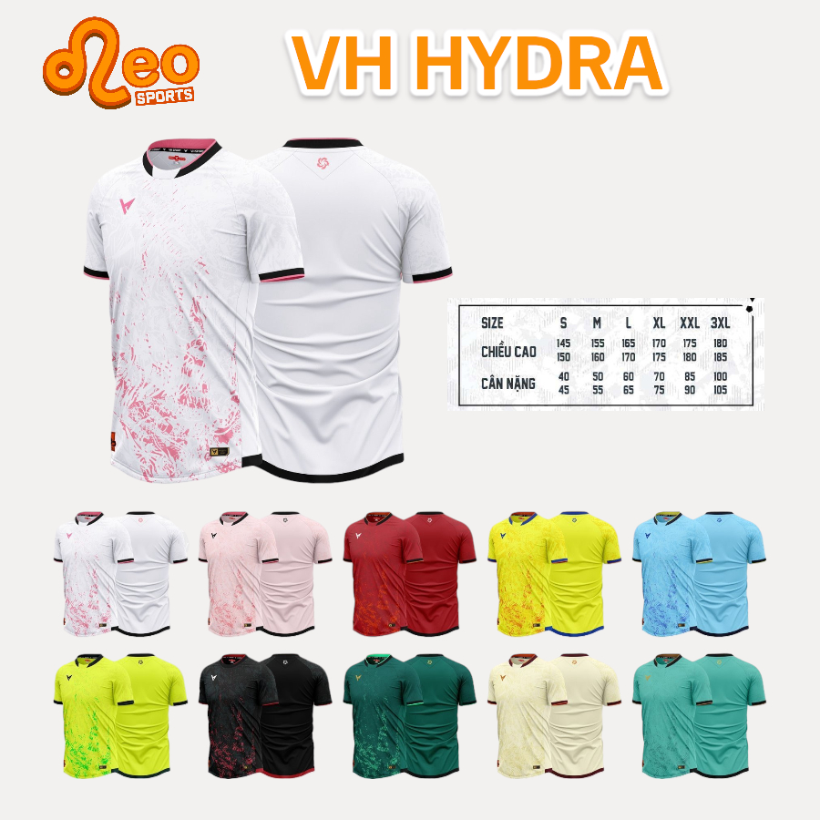 Quần Áo Bóng Đá VH SPORT HYDRA, Vải Kmaz 100% Polyester Siêu Nhẹ, Thoáng Khí, Co Giãn Đa Chiều