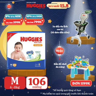 Tã quần huggies skincare mega jumbo m106/l96+8/xl84+4/xxl76+4