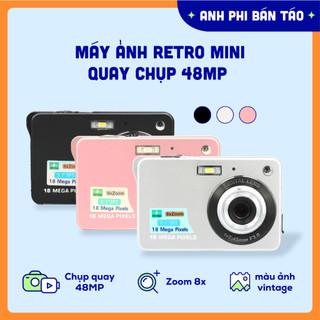 [Tặng kèm thẻ nhớ] Máy Quay Chụp Ảnh Retro Mini Chất Lượng Hình Ảnh 48MP Siêu Mỏng