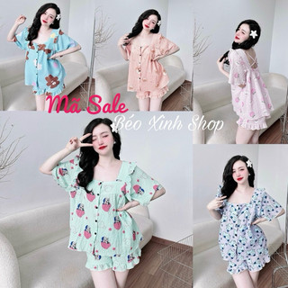 [Sale Xả Kho 89] Đồ Ngủ Đùi 55-100kg Bigsize Cao Cấp Kiểu Dáng Đẹp Vải Đũi Mặc Cực Thích [5007]