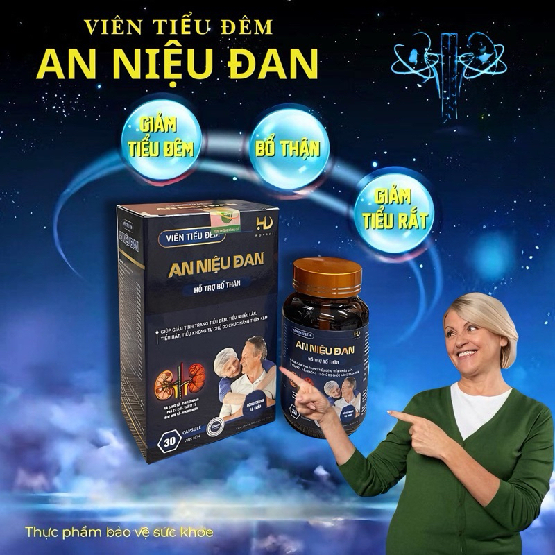 Viên tiểu đêm An Niệu Đan – Giảm tiểu đêm, tiểu nhiều lần, tiểu són, tiểu không tự chủ 30 viên