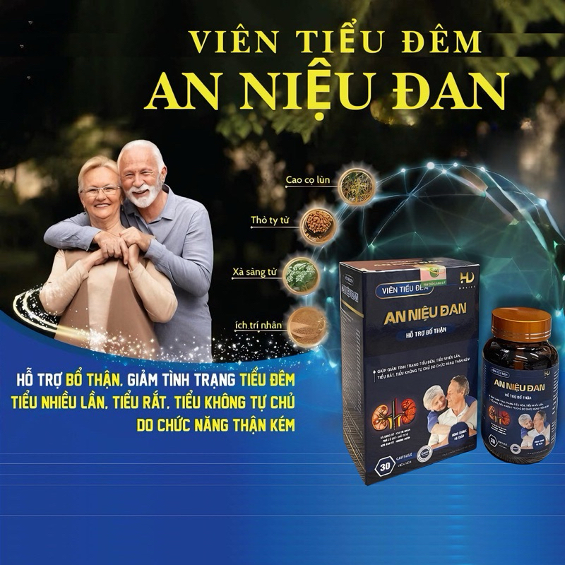 Viên tiểu đêm An Niệu Đan – Giảm tiểu đêm, tiểu nhiều lần, tiểu són, tiểu không tự chủ 30 viên
