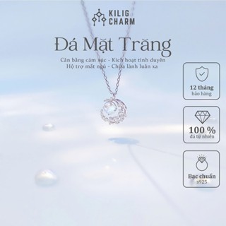 Dây chuyền nữ bạc s925 mặt trăng đá moonstone lấp lánh thu hút tình duyên KV26 - KILIG CHARM