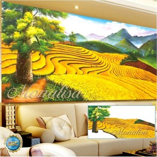 Tranh đính đá ruộng bậc thang KT:100x53cm,150x70cm,tranh chưa đính và chưa khung