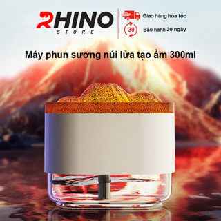 Máy phun sương tạo ẩm Rhino H307 hình núi lửa, dung tích 300ml tích hợp đèn