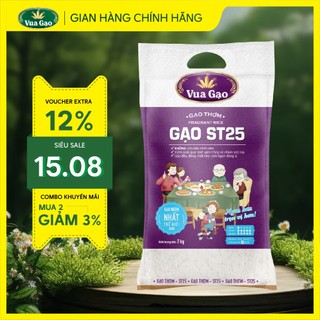 Gạo st25 hữu cơ dùng nấu cháo nấu cơm cho bé ăn dặm - chính hãng vua gạo - túi 2kg