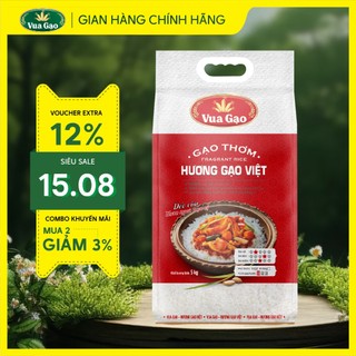 Gạo Thơm Hương Gạo Việt – Vua Gạo – Cơm Dẻo Vừa, Vị Ngọt Hậu - Túi 5kg