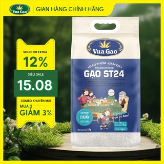 Gạo ST24 - Chính Hãng Vua Gạo - Túi 5kg (Cam kết date mới)