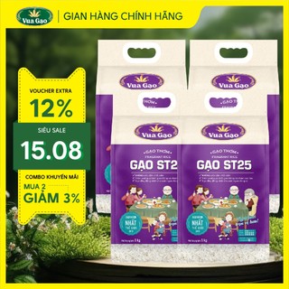 Combo 4 túi gạo st25 5kg – thương hiệu vua gạo - gạo ngon nhất thế giới 2023