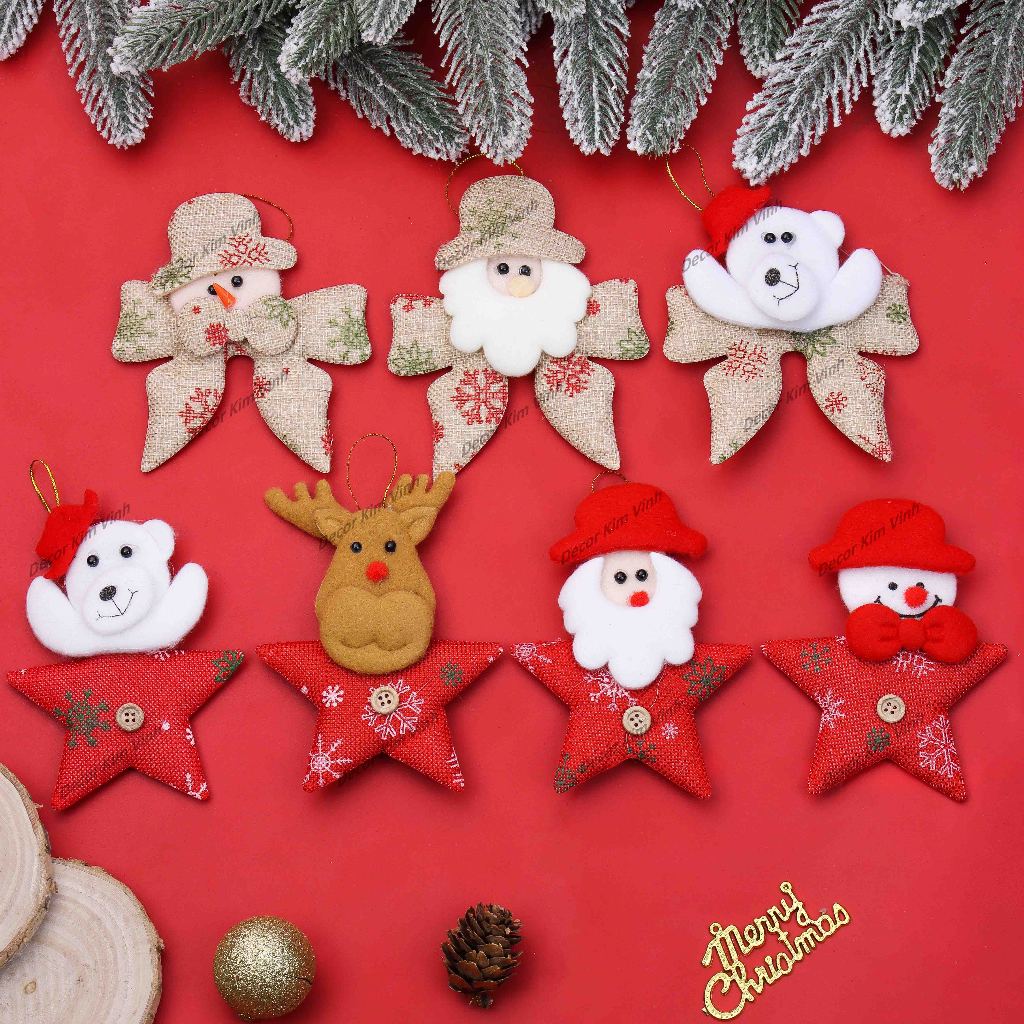 Hình Sao Nơ Vải VB76 Treo Cây Thông Noel Trang Trí Giáng Sinh (Ngẫu Nhiên Mẫu)
