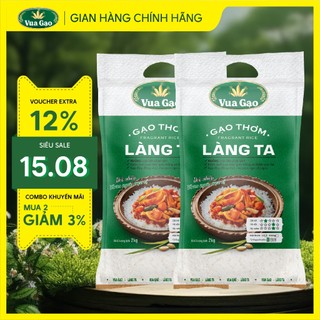 Combo 2 Túi Gạo Thơm Làng Ta - Vua Gạo - Mỗi Túi 2Kg (Cam kết date mới)