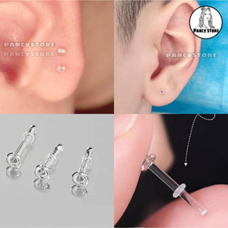 (1 chiếc) Khuyên Thủy Tinh Trong Suốt - Khuyên Mũi Thủy Tinh - KHUYÊN THỦY TINH CAO CẤP - Khuyên mũi, tai