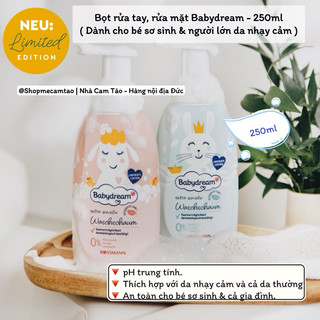Bọt Babydream rửa tay, rửa mặt cho bé sơ sinh và người lớn có da cực kì nhạy cảm - Nội địa Đức