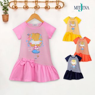 Váy Bé Gái Tay Ngắn Vải Sọc 14 - 39 kg MEEJENA - Váy em bé gái từ 3 - 8 tuổi, Váy cho bé gái - 2102