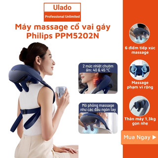 Máy Massage Cổ Vai Gáy Philips PPM5202N Với 6 Điểm Tiếp Xúc Ôm Sát Đai Massage Mô Phỏng Như Các Đầu Ngón Tay