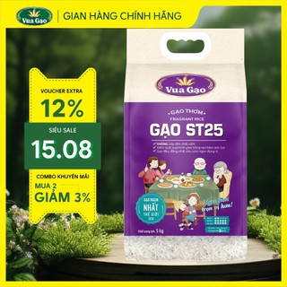 Gạo ST25 Túi 5kg – Chính Hãng Vua Gạo – Gạo Thơm Ngon, Dẻo Nhiều, Vị Đậm Đà – Top 1 Thế Giới 2023