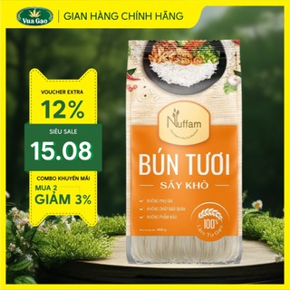 Bún Tươi Sấy Khô 400gr - Chính Hãng Nuffam - Thơm Ngon, Làm Hoàn Toàn Từ Gạo 400gr