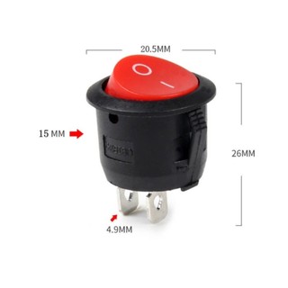 Công Tắc Tròn Bật Tắt 2pin AC 250V 6A. BN.