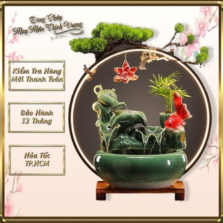 Bể cá ngọc bích phong thủy trang trí nội thất bàn làm việc đèn ngủ, quà tặng khai trương tân gia