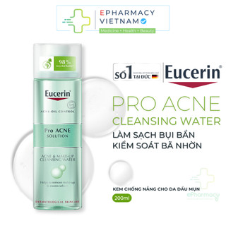 Nước tẩy trang eucerin proacne solution acne & makeup cleansing water cho da dầu mụn 200ml