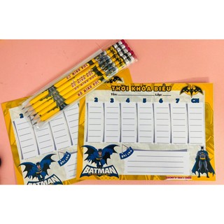 Thời khóa biểu dán được, size A4/A5 các mẫu siêu nhân cho bé trai