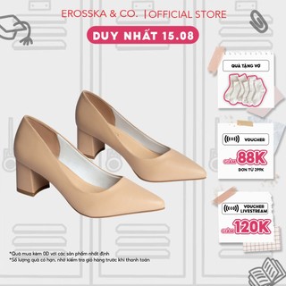 Giày cao gót Erosska mũi nhọn kiểu dáng cơ bản cao 5cm màu kem ver 3 _ EP011