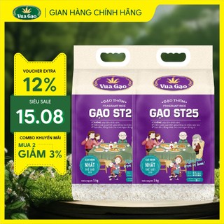 Combo 2 Túi Gạo ST25 5kg – Vua Gạo – Gạo Thơm Ngon, Dẻo Nhiều, Vị Đậm Đà – Top 1 Thế Giới 2023