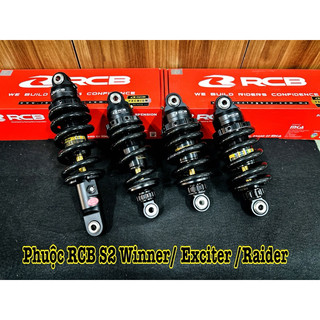 Phuộc RCB S2 Ex150 / Ex135 / Raider / Satria / Winner / Sonic ( Đen Ty Vàng ) Có Tăng Chỉnh Hàng Chính Hãng RCB >>>>