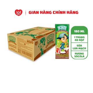 Sữa lúa mạch KUN vị socola thùng 48 hộp x 180ml
