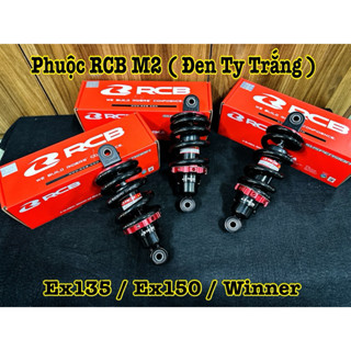 Phuộc Sau RCB Dành Cho Ex2010 / Ex2011 / Ex150 ( Mẫu M2 Đen Ty Trắng ) Hàng Chính Hãng RCB Malaysia ////