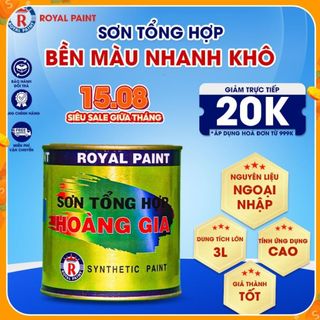 Sơn Tổng Hợp Hoàng Gia Chất Lượng Cao, Nguyên Liệu Ngoại Nhập  Lon 3L & 0,7L