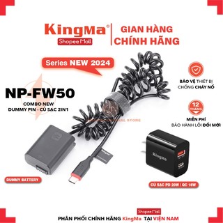 Pin ảo/giả pin/dummy. combo pin np-fw50 và củ sạc nhanh pd 20w chính hãng kingma. for sony np-fw50