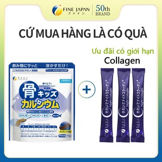 [Vị Sô-cô-la] Bột Canxi Cá Tuyết Fine Bone's Calcium For Kids FINE JAPAN bổ sung Canxi phát triển chiều cao 140g