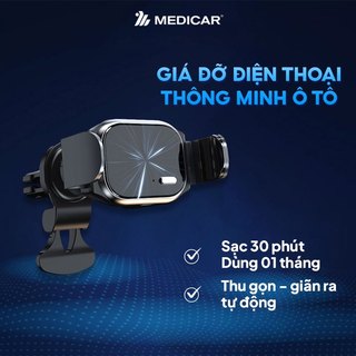 Giá đỡ điện thoại ô tô chống rung lắc MEDICAR V2, kẹp điện thoại xe hơi độ bền cao, sang trọng, sạc 30p dùng 1 tháng