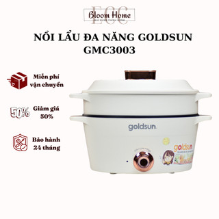 Nồi lẩu điện đa năng goldsun gmc3002, gmc3003 5l công suất 1500w 2 tầng có xửng hấp
